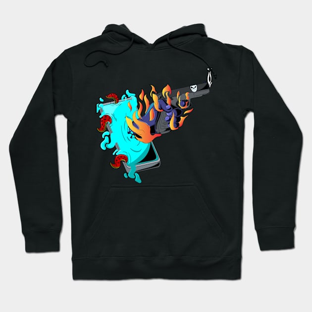 Shooting Hand Illustration Hoodie by v4yn